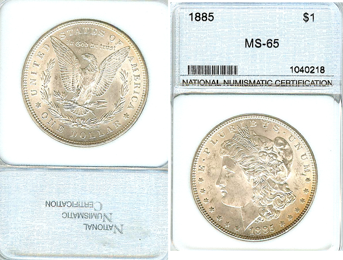 USA $1 1885 NNC MS65
